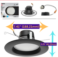 Thumbnail for Satco S11835 - 9 Watt LED Downlight Retrofit; CCT Selectable; Black (8 Pack)