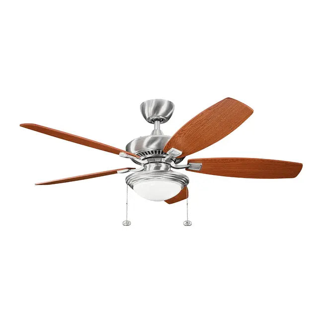 Kichler 300026BSS Canfield Select 52" Indoor Ceiling Fan 5 Blades Stainless Steel & Oak With LED Light Kit