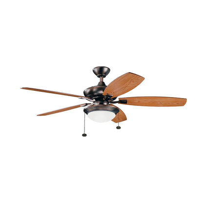 Kichler 300026OBB Canfield Select 52" 5 Blade LED Indoor Ceiling Fan Oil Brushed Bronze & Cherry/Walnut With Cased Opal Light Dimmable