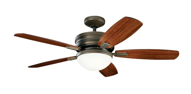 Kichler 300238OLZ Carlson 52" Indoor Ceiling Fan 5 Blades Oiled Bronze & Dark Cherry With LED Light Kit