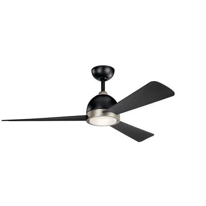 Kichler 300270SBK Incus 56" Indoor Ceiling Fan 3 Blades Satin Black Finish Integrated LED Light Kit