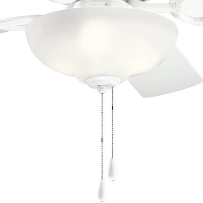 Kichler 339501MWH Sutter Place 52" Indoor Ceiling Fan 5 Blades Matte White Finish Alabaster LED Light Kit