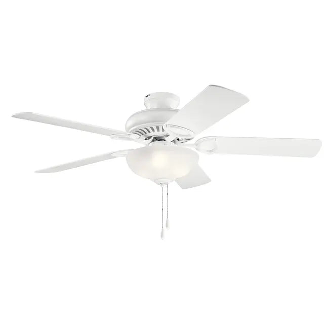 Kichler 339501MWH Sutter Place 52" Indoor Ceiling Fan 5 Blades Matte White Finish Alabaster LED Light Kit