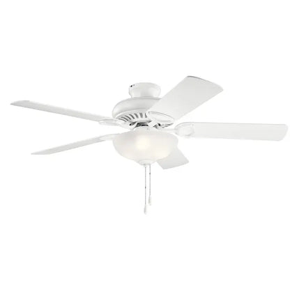 Kichler 339501MWH Sutter Place 52" Indoor Ceiling Fan 5 Blades Matte White Finish Alabaster LED Light Kit