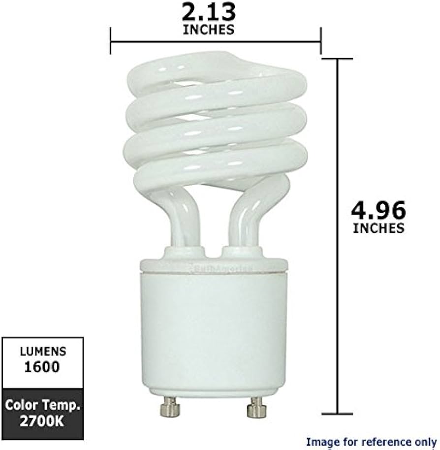 Satco S8206 Mini Spiral Compact Fluorescent CFL 23W 120V 2700K 1600L GU24 Bi-Pin Base (6 Pack)