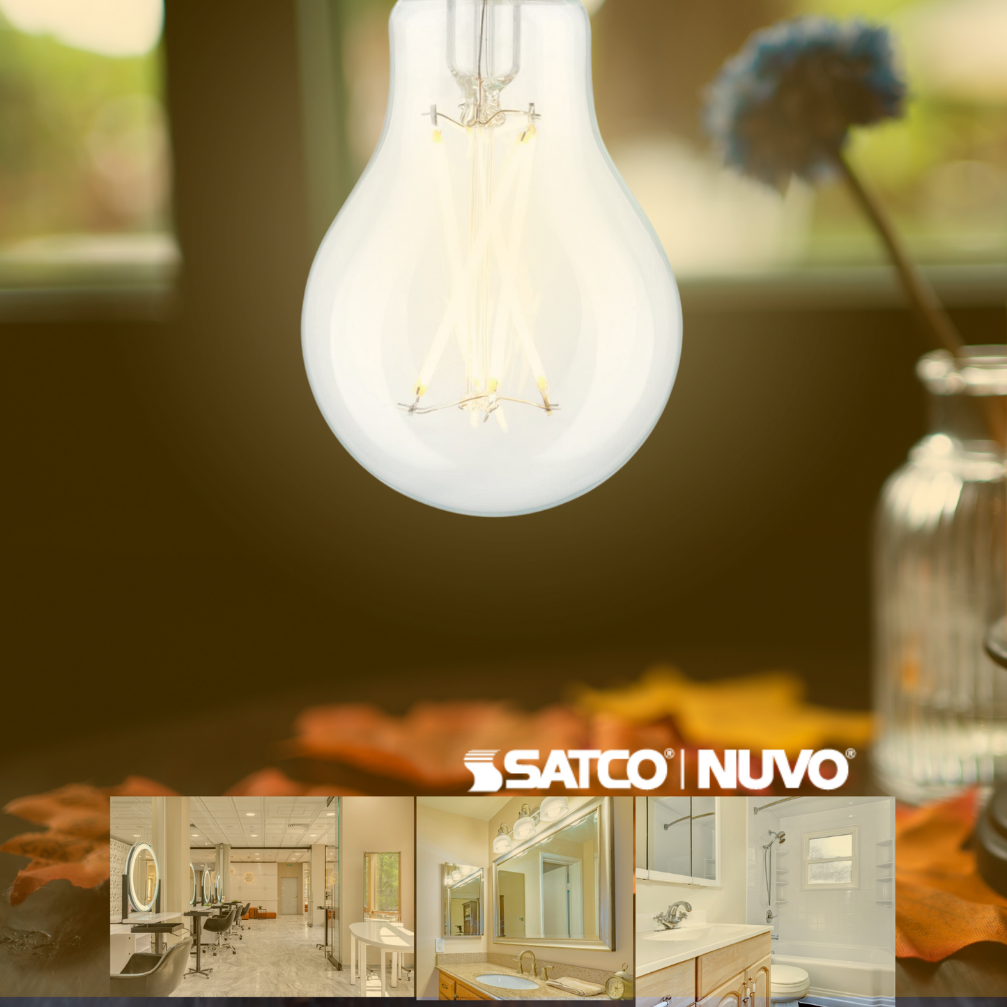 Satco S12463 - 8 Watt A19 LED; Clear; 3000K; Medium Base; 120 Volt