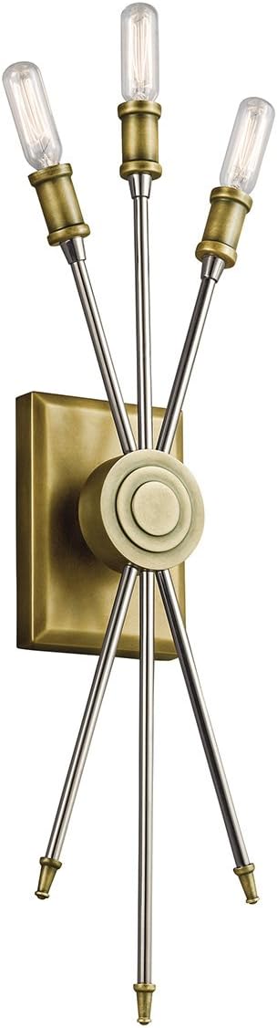 Kichler 42203NBR - 3 Light Wall Sconce in Natural Brass