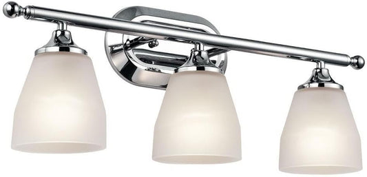 Kichler Ansonia Incandescent 23" 3 Light Vanity with Satin Etched Glass in Chrome Dimmable (1 Pack)