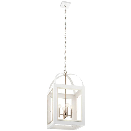 Kichler 52029WH Vath Indoor / Outdoor Pendant 4-Light (240 Total Watts) White Finish (1 Pack)