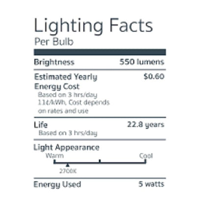 Emery Allen EA-G8-5.0W-001-2790-D Mini LED Light Bulb 120V 5W 2700K 535L G8 Bi-Pin Base Dimmable (1 Pack)