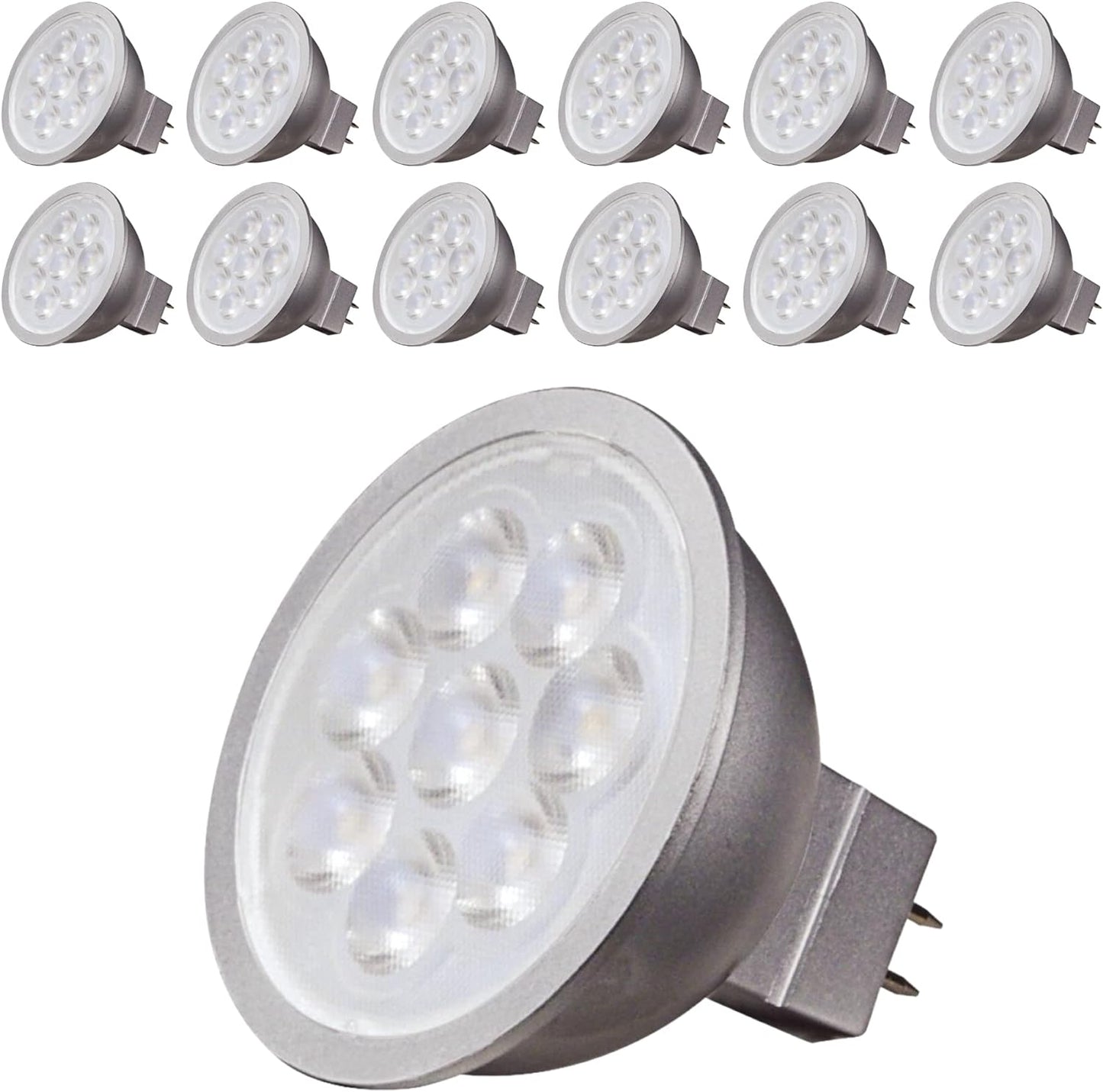 Satco S9499 - 6.5 Watt MR16 LED bulb - 5000K; 40 deg. Beam Angle; GU5.3 base; 12 Volt AC/DC (12 Pack)