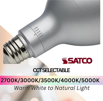 SATCO S32240 15W 120V PAR30LN High Lumen Reflector LED Light Bulb CCT Select Dimmable CA Compliant (12 Pack)