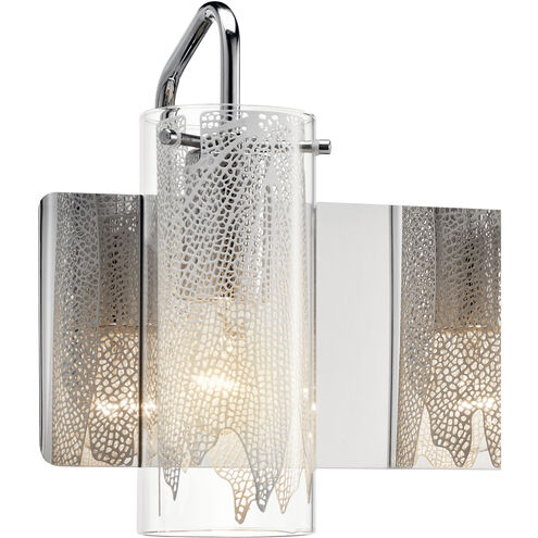 Elan 83070 Krysalis Incandescent 3 Light Bath Vanity Chrome Finish Clear Glass White Metal Filigree Dimmable (1 Pack)