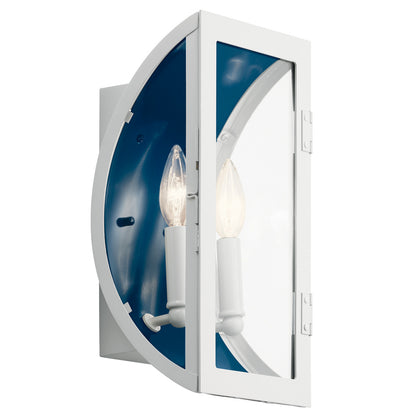 Kichler 49286WH - Narelle 2 Light 13.5" Tall Outdoor White Wall Sconce