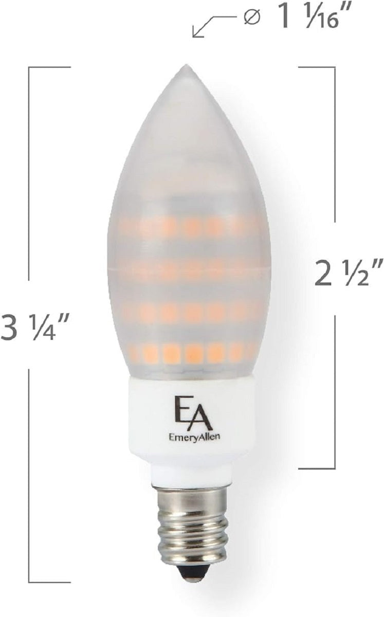 Emery Allen EA-E12-5.0W-002-279F-D Mini LED Light Bulb 5W 120V 2700K 550L E12 Candelabra Base Dimmable (1 Pack)