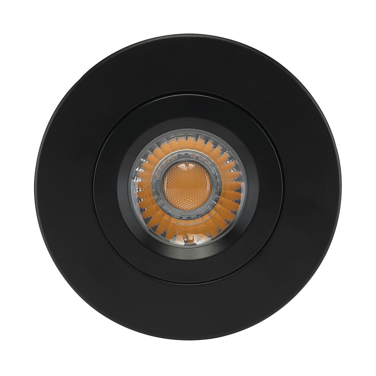 Satco S11619 - 12 watt LED Direct Wire Downlight; Gimbaled; 4 inch; 3000K; 120 volt; Dimmable; Round; Remote Driver; Black