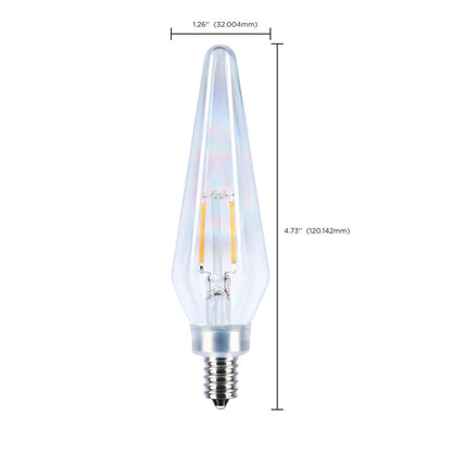 Satco S12140 Prismatic HX11 LED Light Bulb 2W 120V 2700K E12 Candelabra Base (24 Light Bulbs)