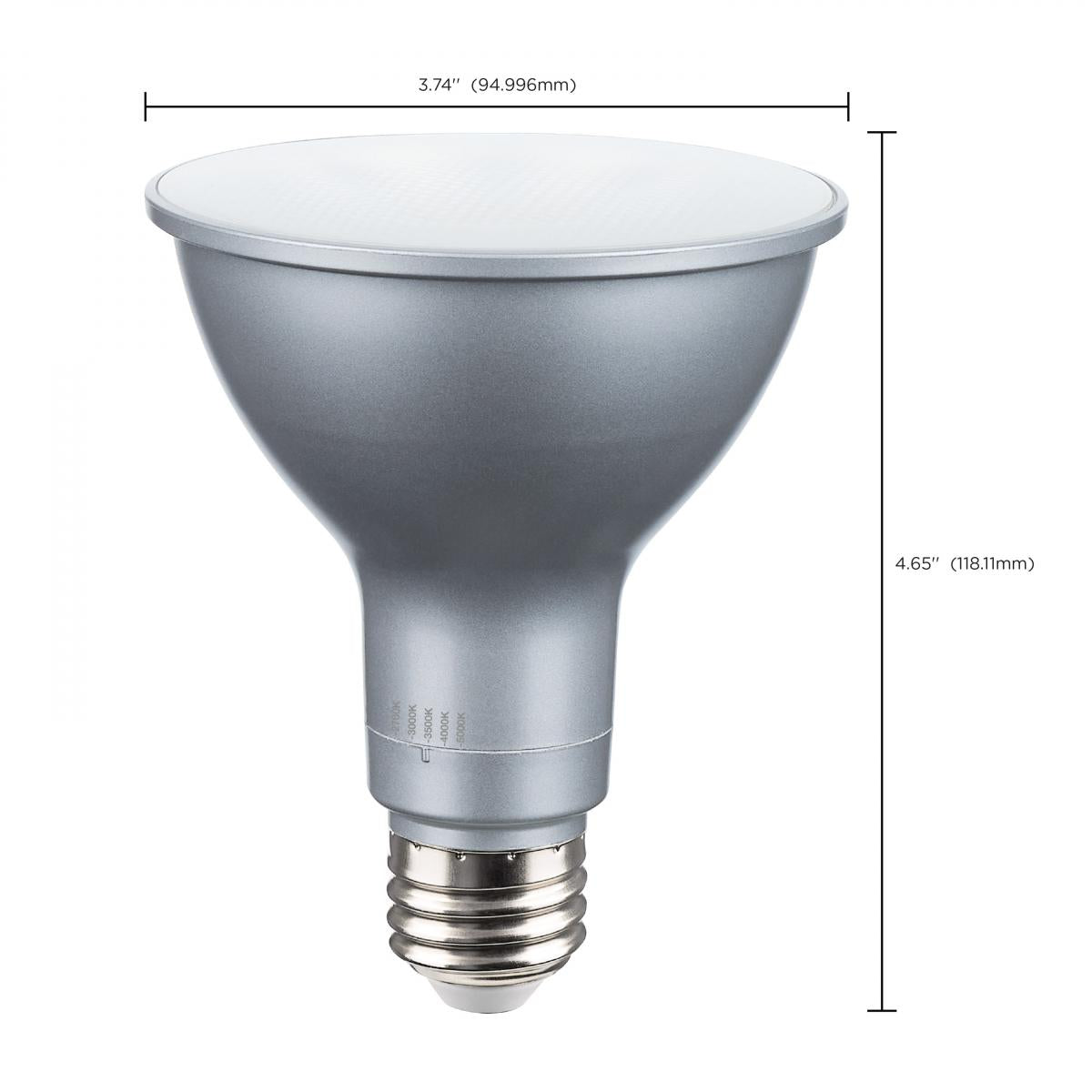 SATCO S32240 15W 120V PAR30LN High Lumen Reflector LED Light Bulb CCT Select Dimmable CA Compliant (1 Pack)