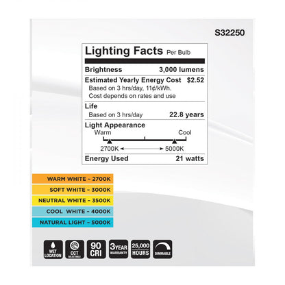 SATCO S32250 21W 120V PAR38 High Lumen Reflector LED Light Bulb CCT Select Dimmable CA Compliant (2 Pack)