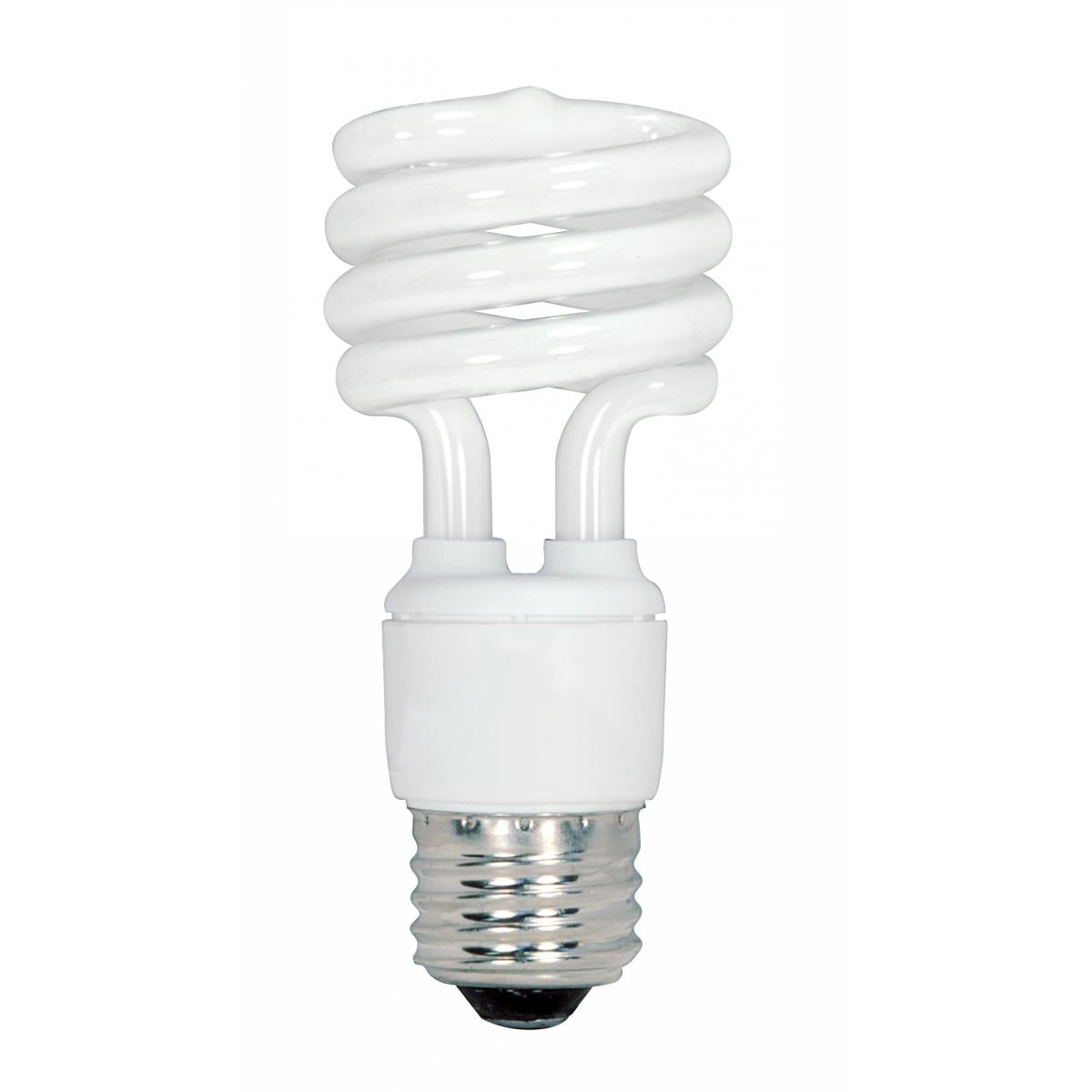 Satco S6237 Mini Spiral Compact Fluorescent CFL 13W 120V 5000K 900L E26 Medium Base (4 Light Bulbs)