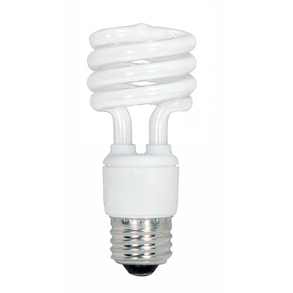 Satco S6238 Mini Spiral Compact Fluorescent CFL 13W 120V 3500K 900L E26 Medium Base (4 Light Bulbs)