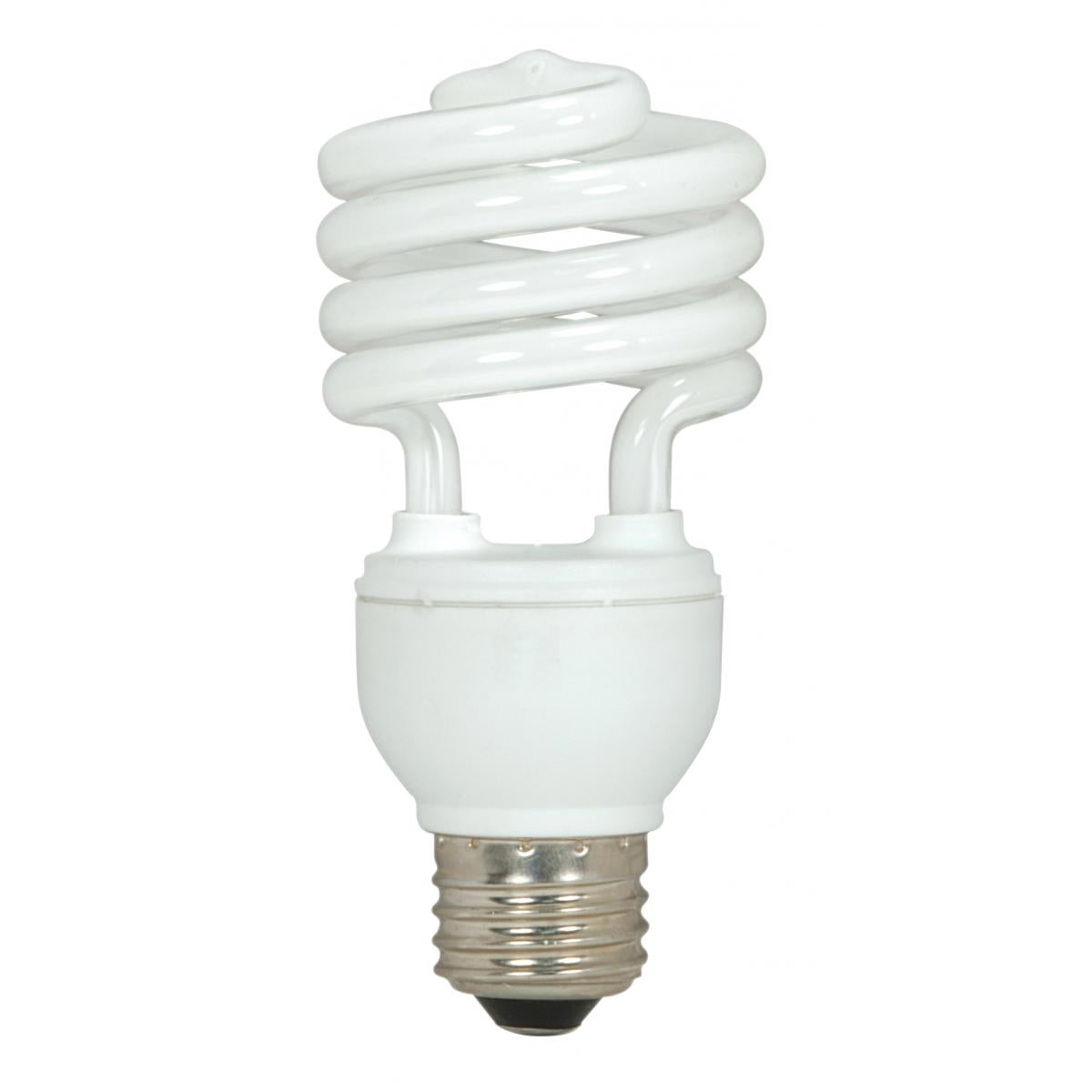 Satco S6272 Mini Spiral Compact Fluorescent CFL 18W 120V 4100K 1200L E26 Medium Base (3 Light Bulbs)