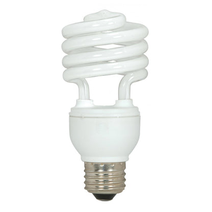 Satco S6272 Mini Spiral Compact Fluorescent CFL 18W 120V 4100K 1200L E26 Medium Base (3 Light Bulbs)