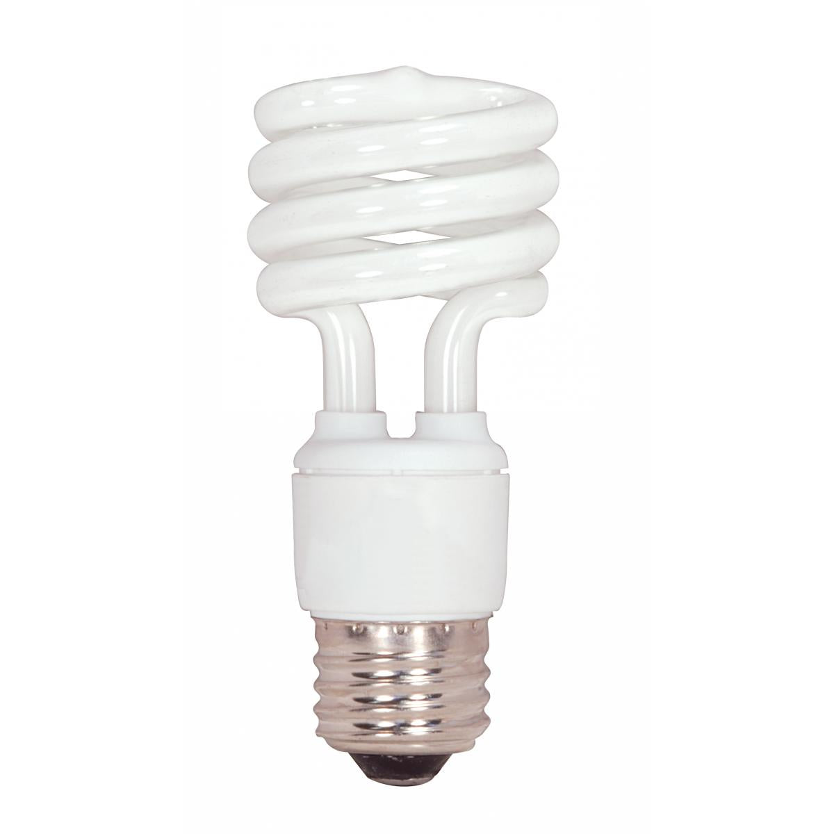 Satco S7217 Mini Spiral Compact Fluorescent CFL Light Bulbs 13W 120V 2700K 900L E26 Medium Base (12 Pack)