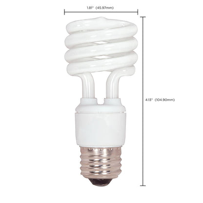 Satco S7217 Mini Spiral Compact Fluorescent CFL Light Bulbs 13W 120V 2700K 900L E26 Medium Base (12 Pack)