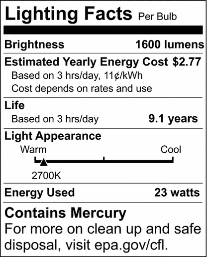 Satco S8206 Mini Spiral Compact Fluorescent CFL 23W 120V 2700K 1600L GU24 Bi-Pin Base (6 Pack)