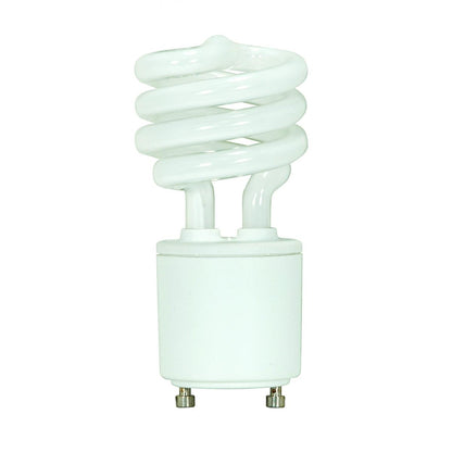 Satco S8208 Mini Spiral Compact Fluorescent CFL Light Bulbs 13W 120V 4100K 880L GU24 Base (6 Pack)