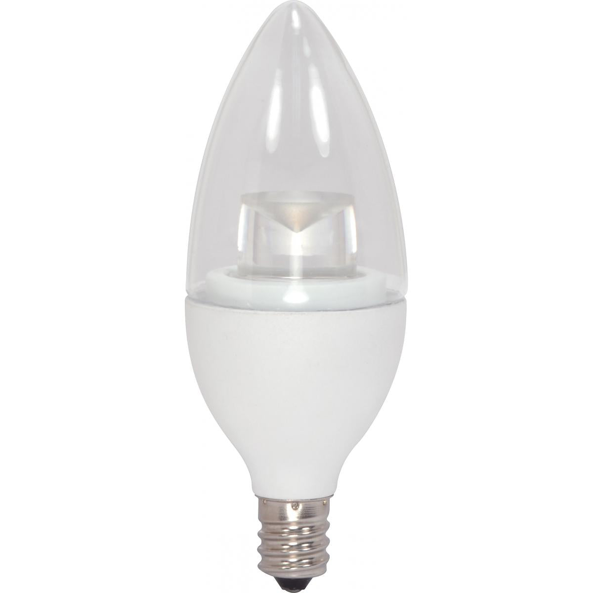 Satco S8952 LED B11 Candle Light Bulb 4.5W 120V 3000K E12 Candelabra Base Dimmable (12 Pack)