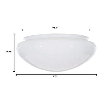 Satco 50-331 Mushroom Glass Shade Fitter 10" Sprayed White Inside (1 Pack)