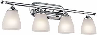 Kichler Ansonia 5449CH Incandescent 32" 4 Light Vanity with Satin Etched Glass in Chrome Dimmable (1 Pack)