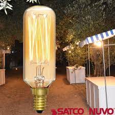 SATCO S2420 40W 120V T9 Incandescent Light Bulb Clear Gold Vintage E12 Candelabra Base (6 Pack)