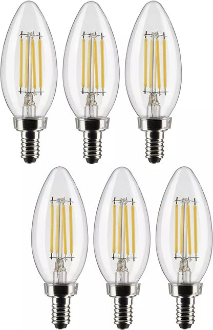 Satco S21265 - 5.5 Watt B11 LED Light Bulb - 3000K - 90CRI - 120 Volt (6 Pack)