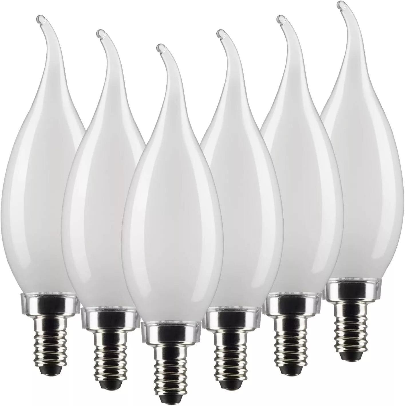 Satco S21301 - 4 Watt CA10 LED Frosted Light Bulb - 3000K - 90CRI (6 Pack)