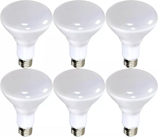 Satco S9635 BR40 LED Reflector Light Bulbs 11.5W 120V 3000K E26 Medium Base Dimmable (6 Pack)