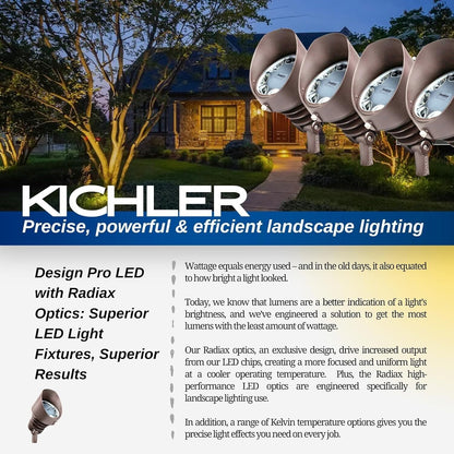 Kichler 16202BBR30 - 19.5W LED Accent Light 3000K - 10 Deg Narrow Beam - 4 Pack