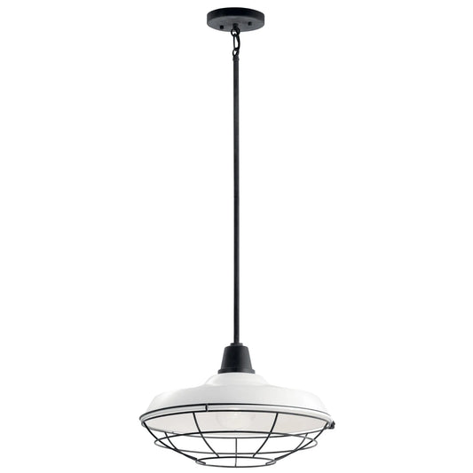 Kichler 49993WH - Pier 17" Wide Single Pendant / Semi-Flush Ceiling Fixture