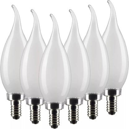 Satco S21300 - 4 Watt CA10 LED Frosted Light Bulb - 2700K - 90CRI (6 Pack)