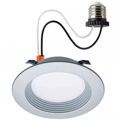 Satco S11833R1 6.7W 120V LED 4" Brushed Nickel Downlight Retrofit Kit CCT Selectable Dimmable