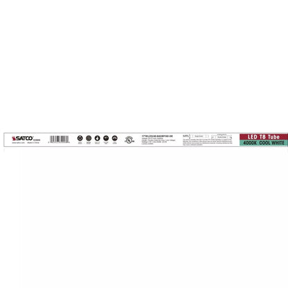 Satco S39906 - 17 Watt T8 LED Tube - Type B; Ballast Bypass - 4000K (25 Pack)