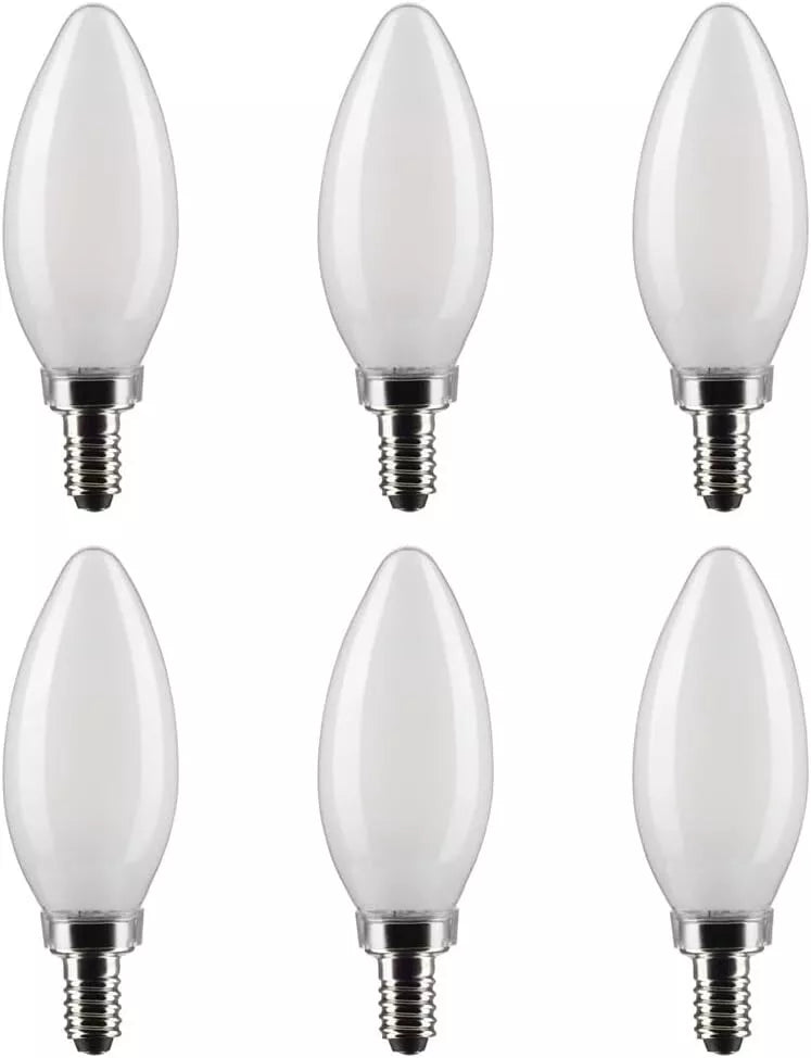 Satco S21280 - 5.5 Watt B11 Frosted LED Light Bulb - 4000K - 90CRI (6 Pack)