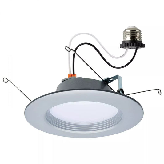 Satco S11836R1 9W 120V LED 5-6" Brushed Nickel Downlight Retrofit Kit CCT Selectable Dimmable