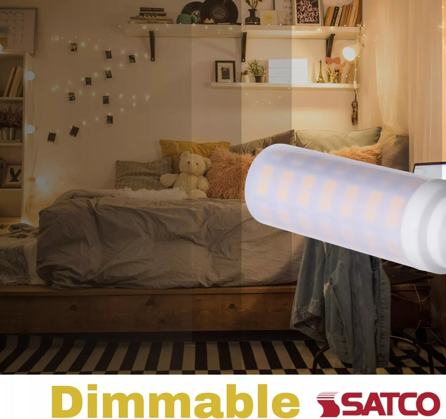 Satco S12340 - 6.5 Watt T6 LED Bulb - E11 Base - 3000K - Frost Finish