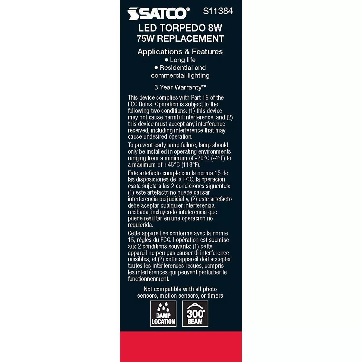 Satco S11384 - 8 Watt C11 LED Frosted Light Bulb - 2700K - 90CRI (6 Pack)