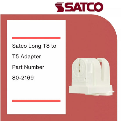 SATCO 80-2169 - T8 To T5 Adapter G5 Base -Bi-Pin Fluorescent Lampholder