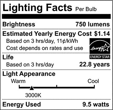 Satco S9621 - 9.5 watt BR30 LED Light Bulb - 3000K - Medium base - 120 volts (6 Pack)