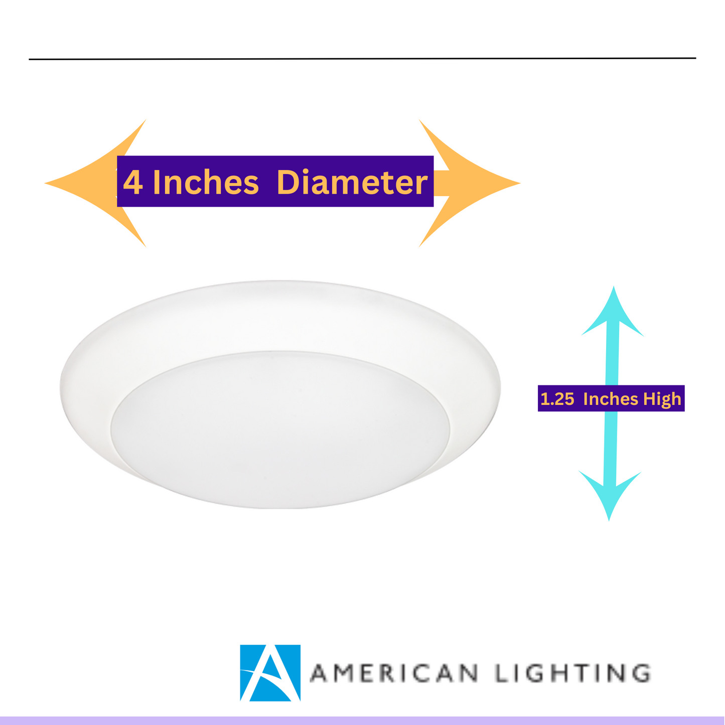 ‎American Lighting QD6-30-WH - Quick Disc 6" Flush Mount White Ceiling Light - 3000K